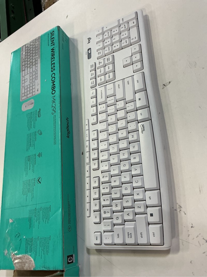 Condition photo showing Good Condition for Logitech MK295 Wireless Mouse & Keyboard Combo with SilentTouch Technology, Full Numpad, Advanced Optical Tracking, Lag-Free Wireless, 90% Less Noise - Off White Off-White (Missing Mouse) 