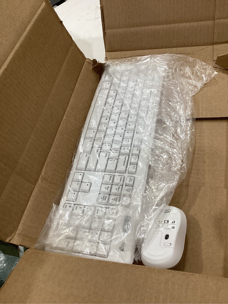 Condition photo showing Good Condition for logitech mk270 wireless keyboard and mouse combo for windows, 2.4 ghz wireless, compact mouse, 8 multimedia and shortcut keys, 2-year battery life, for pc, laptop - white off white 1 pack combo