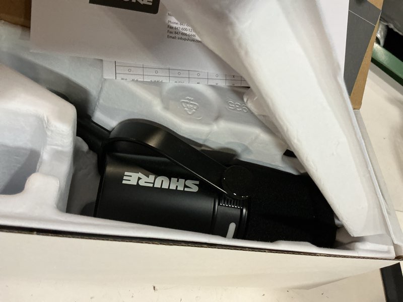 Condition photo showing As Is for shure mv7+ hybrid output usb-c & xlr podcast microphone (black)