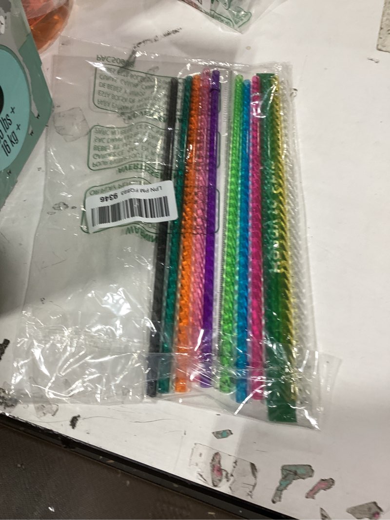 Condition photo showing As Is for incomplete missing one strawdakoufish 12 inch reusable clear plastic swirl drinking straws for stanley 30 oz & 40 oz jars/tumblers,set of 12 pcs replacement straws with cleaning brush (12inch,12color) 12color 12 inch (pack of 12)