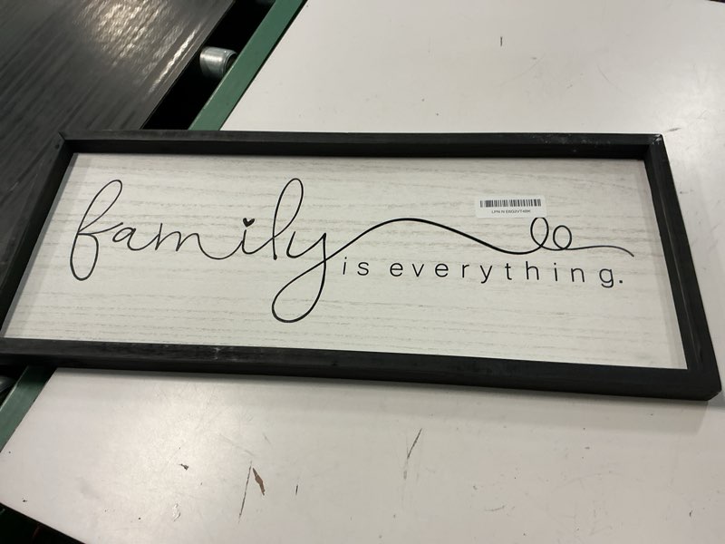 Condition photo showing Good Condition for tqianjiang family is everything wall decor art 24"x10" living room sign large wood framed wall hanging (black) 24"l x 10"w family is everything (black)