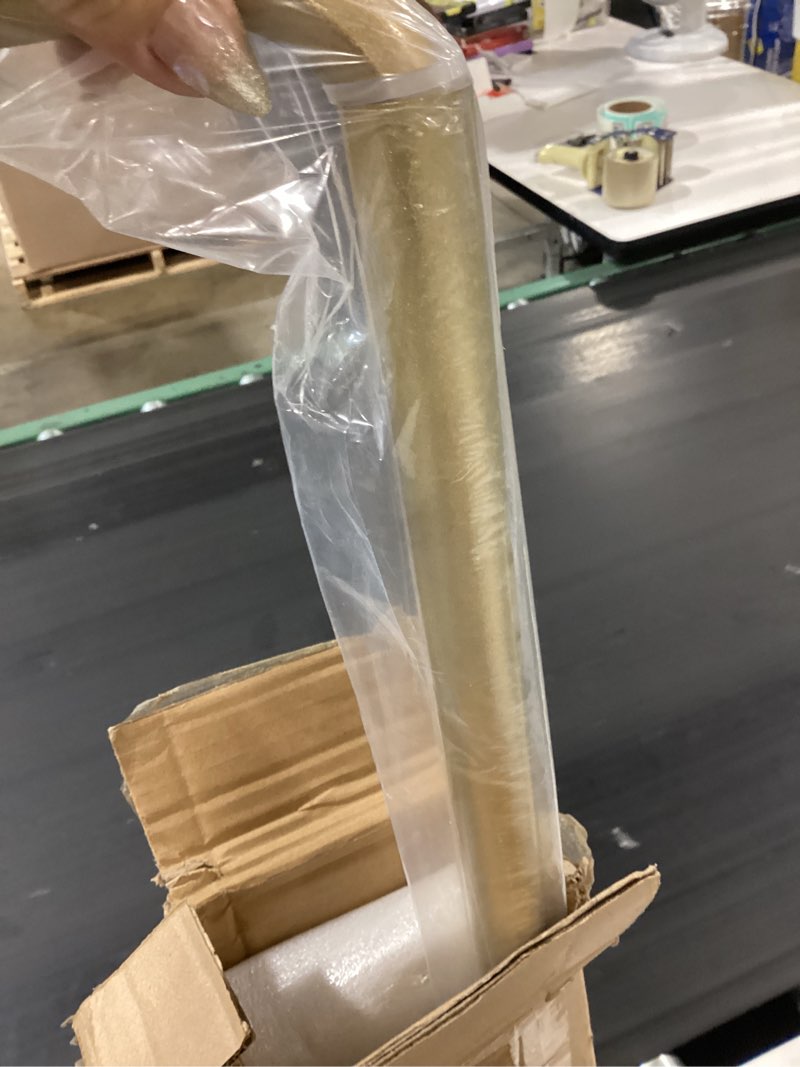 Condition photo showing Good Condition for antique gold curtain rods 2 pack, single curtain rod for window 48-84 inch, room darkening wrap around window curtain rods, adjustable 1-inch telescoping drapery rod antique gold 48-84"