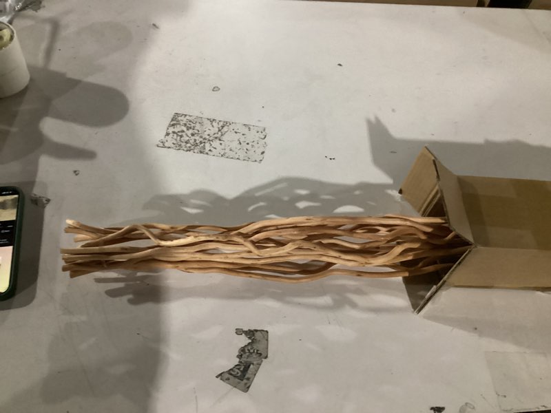 Condition photo showing Good Condition for dried curly willow branches, 14-15 stems dried twigs sticks 21-23” natural dried plants decorative branches for rustic home decor, champagne gold