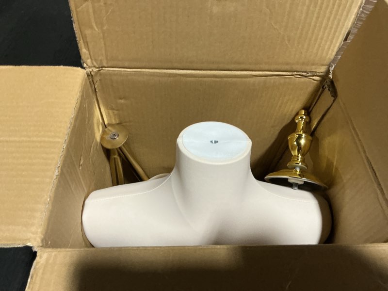 Condition photo showing Good Condition for easehome dress form mannequin, height adjustable 54”-76” leather female manikin torso,model display body stand with detachable bracket and rectangular base beige