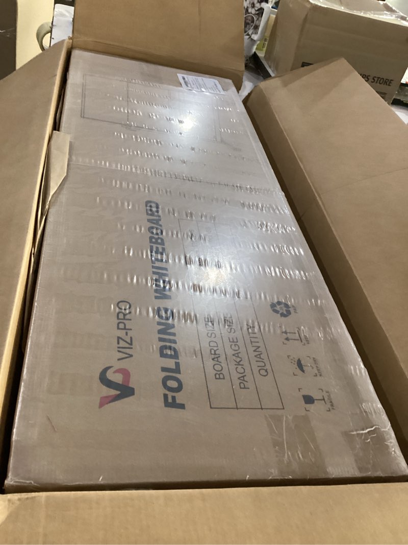 Condition photo showing Good Condition for viz-pro double-sided mobile whiteboard, 48 x 36 inches, magnetic rolling dry erase white board on wheels with aluminium frame and stand 48"w x 36"h