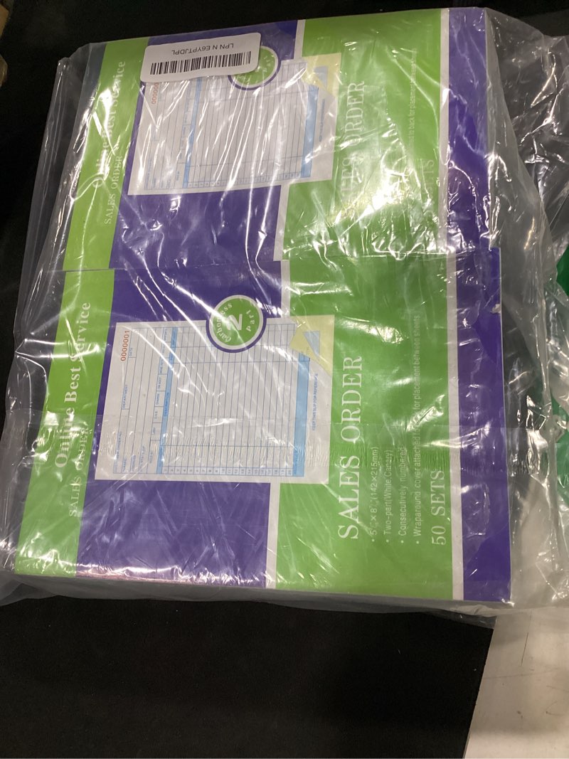 Condition photo showing Good Condition for 20 pack large sales order book receipt invoice duplicate carbon copy 50 sets 5.5" x 8"5