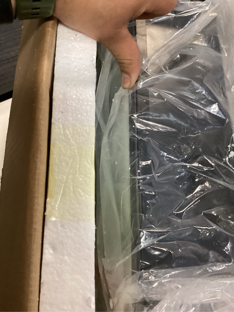 Condition photo showing Good Condition for AGDULL Victorian-Style Recessed Bathroom Medicine Cabinet, Wood Wall Cabinet with 16.5"x24" Curved Mirror, Bathroom Storage Cabinet, Black, Left-Swing Door Left Swing-black Mirror: 16.5"x24"