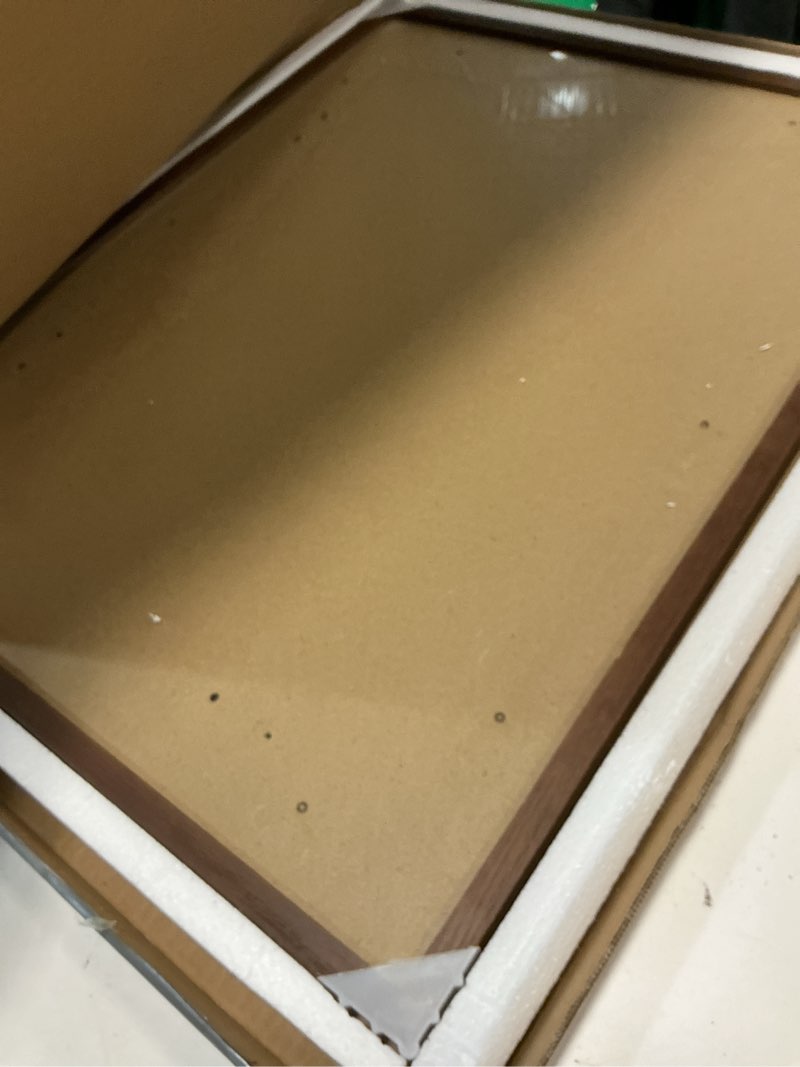 Condition photo showing New/Like New for 20x26 picture frame,20"x26" solid oak wood frames with walnut color finished,26x20 wooden frames with tempered glass,20 by 26 wall gallery poster frame no mat, horizontal & vertical wall mount 20"x26" walnut color