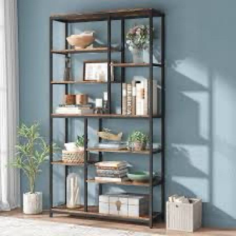 Tribesigns 79 inches Tall Bookshelf Bookcase, 8-Tier Staggered Bookcase, Modern Freestanding Open Bo