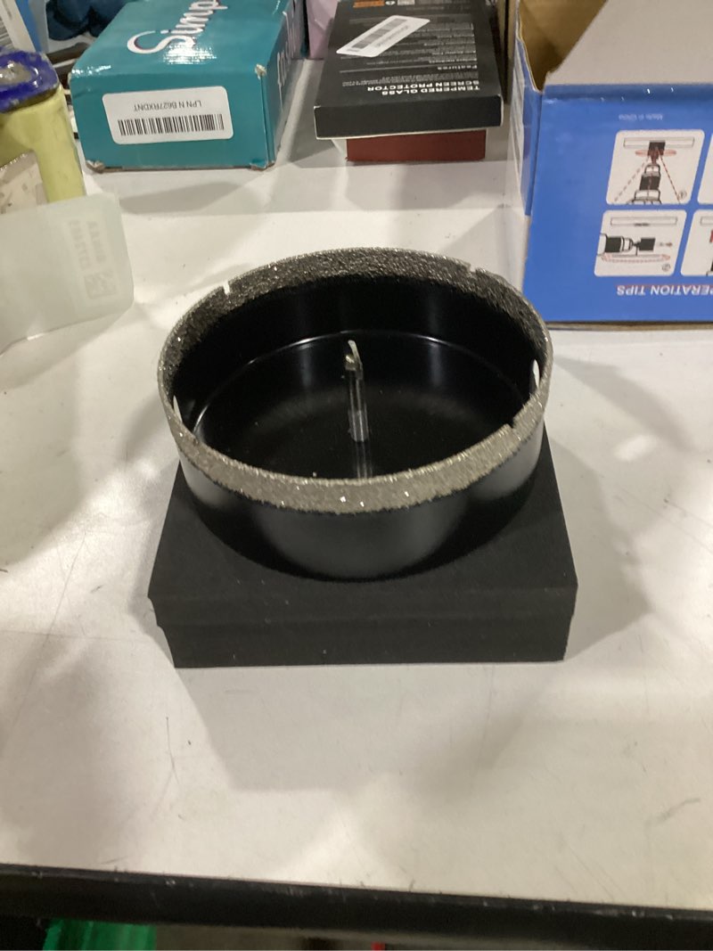 Condition photo showing New/Like New for 4" diamond hole-saw bits with pilot drill bit 4 in diamond tipped tile hole saws with guiding bit for accurate drilling, for porcelain tile ceramic pottery granite stone glass bottles 102mm (102mm)4"