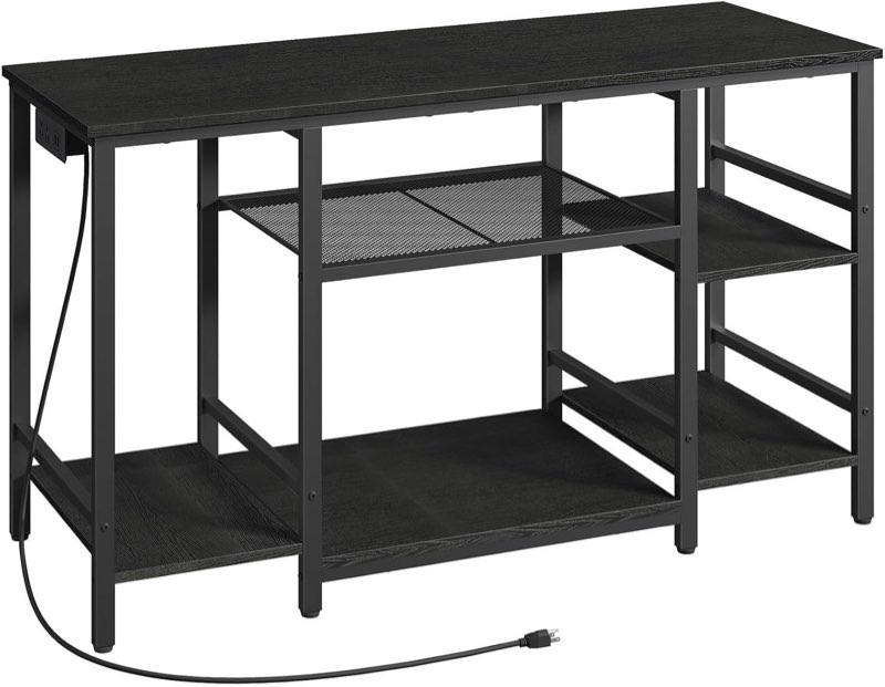 55-75 gallon fish tank stand with power outlet, 3-tier metal frame aquarium s...