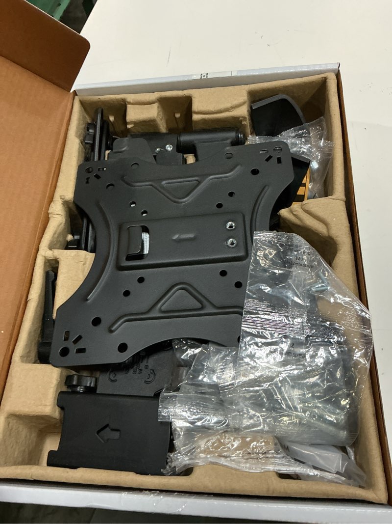 Condition photo showing As Is for onn spring assisted full motion mount for 24" to 65" tvs, etl listed, holds upto 66 lbs