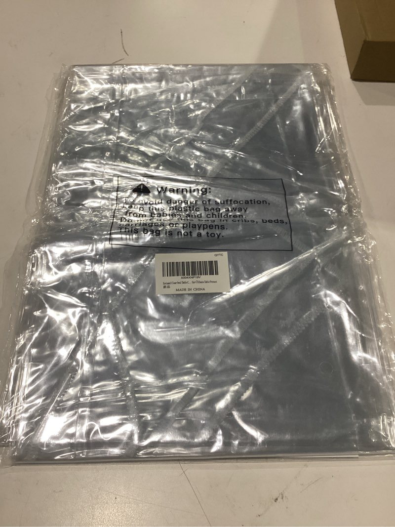 Condition photo showing New/Like New for clear oval table cover protector 60” x 90” plastic transparent cloth vinyl waterproof tablecloth for 4~6 seats table protect