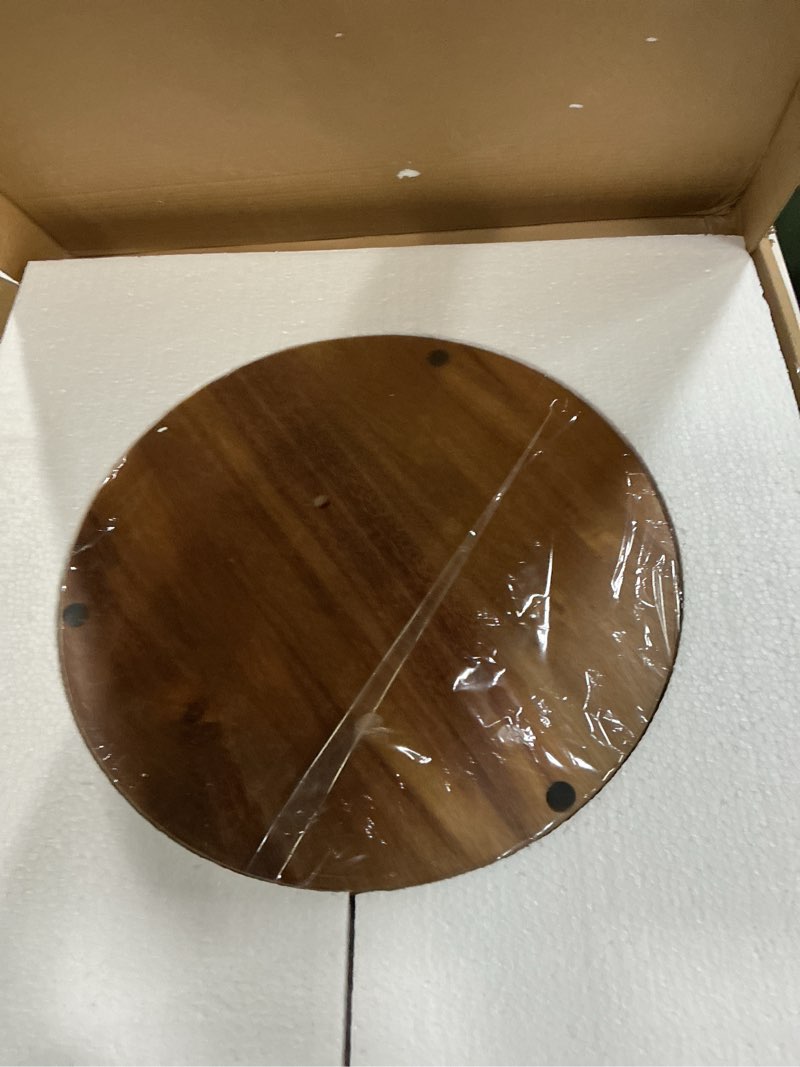 Condition photo showing New/Like New for Acacia Wood 24" Lazy Susan Turntable Organizer for Table Top, Farmhouse Extra Large Round Lazy Susan for Serving Kitchen Countertop Cabinet for Charcuterie Centerpiece, Bathroom Vanity Tray Decor