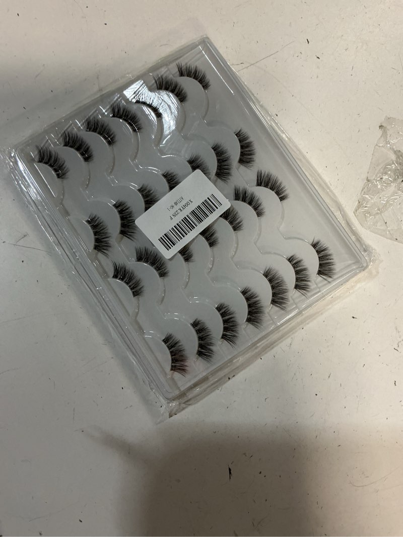 Condition photo showing New/Like New for half strips false eyelash clear band wispy cat eye lash natural short small 3/4 accent lashes faux mink fake eyelashes 14 pairs pack value-14 pairs-c
