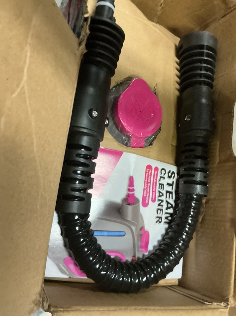 Condition photo showing As Is for heavy duty handheld steam cleaner for cleaning with lockable steam button&11pcs accessories, unlimited water addition for continuous steaming, multi-purpose steamer for cleaning car, grout (purple)