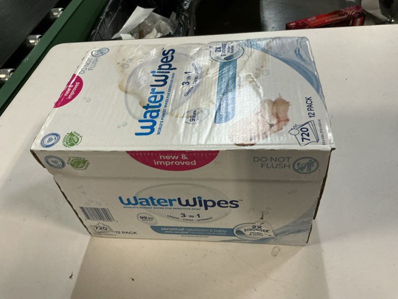 Condition photo showing Good Condition for waterwipes sensitive+ newborn & baby wipes, 3-in-1 cleans, cares, protects, 99.9% water, unscented & hypoallergenic, 720 count (12 packs) 60 count (pack of 12)