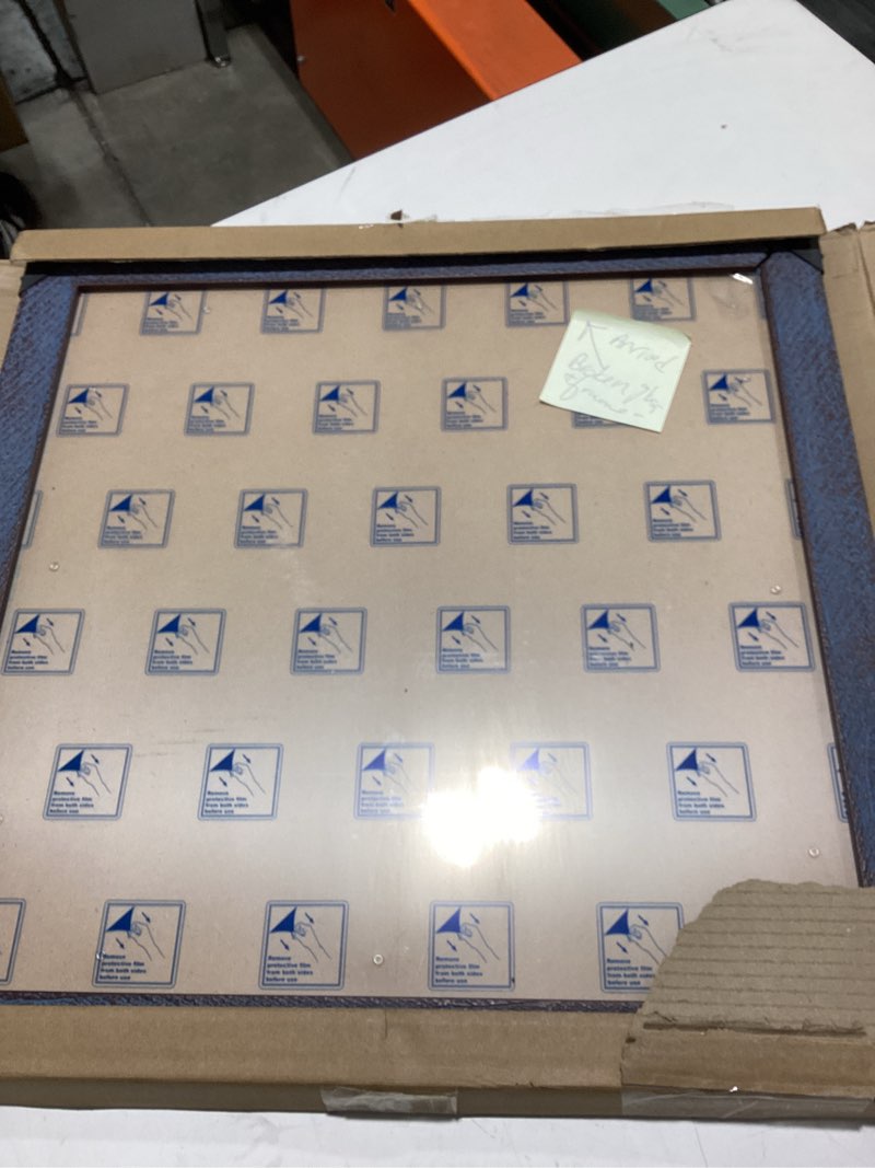 Condition photo showing As Is for 18x18 Frame, Vintage 18x18 Picture Frame Plexiglass for Wall Display, Square Rustic 18x 18 Poster Frame, Antique Blue Collage Gallery Wall Picture Frames, Widen Border Blue 18x18