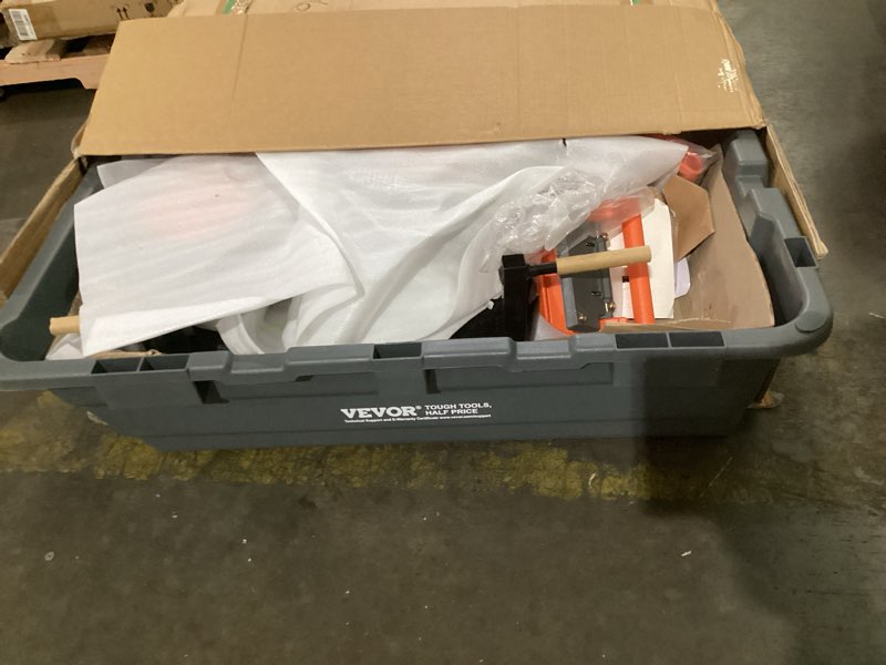 Condition photo showing Good Condition for vevor 1200lbs 7cu.ft. garden dump cart with 2-in-1 convertible handle and 13in all terrain wheels, heavy duty poly yard dump wagon utility atv trailer dump cart tow behind for lawn mower tractor 1200lbs pneumatic tires