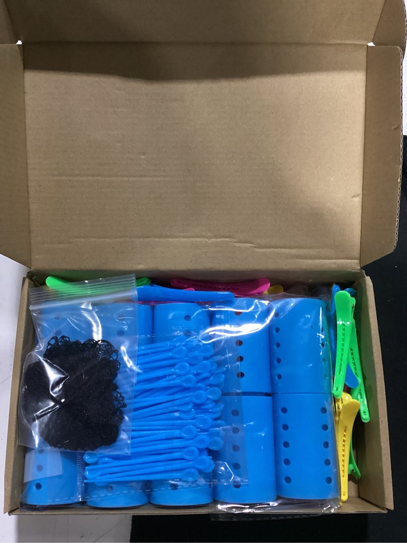 Condition photo showing New/Like New for 141 pieces hair rollers set include 60 plastic hair rollers (multicolor,6 size)