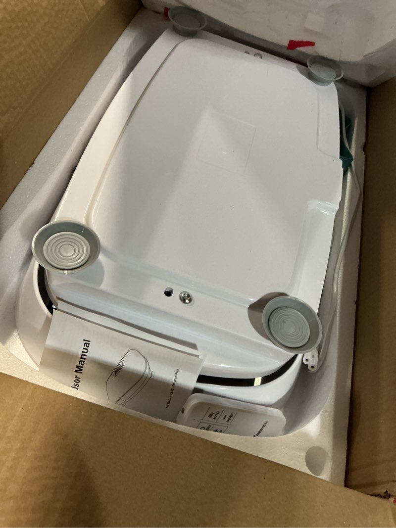 Condition photo showing As Is for merach vibration plate exercise machine, whole body workout equipment for women, bluetooth and silicone pedal, vibration plate with auto mode, vibrate fitness platform for home grey