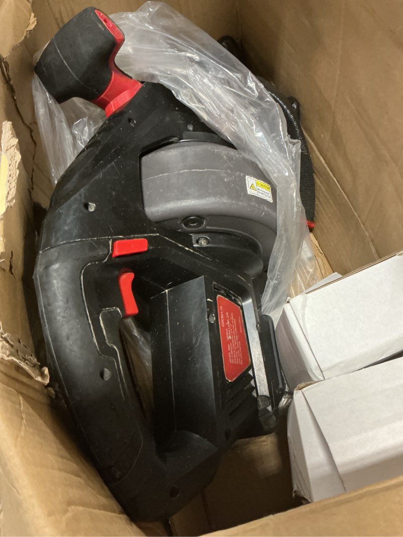 Condition photo showing As Is for electric drain auger, 25 ft plumbing snakes, snake drain clog remover for unclogging toilet, sewer, bathroom, sink drain pipes?batteries included)