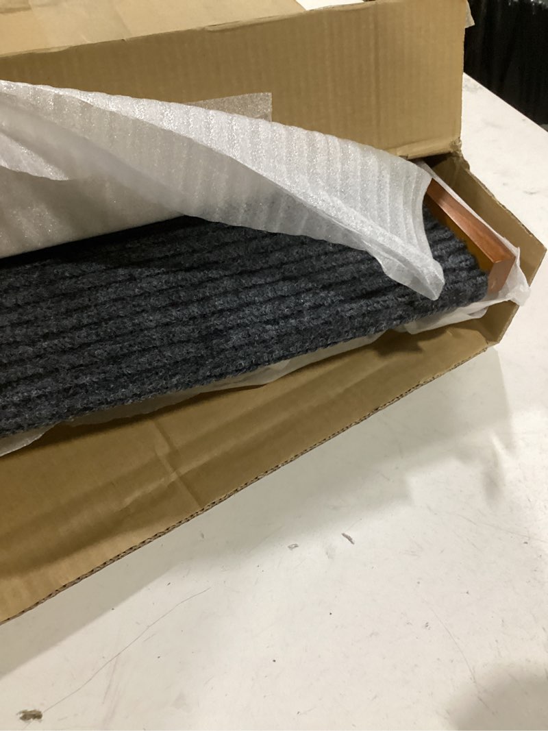 Condition photo showing Good Condition for adjustable dog ramp for bed - 39" long foldable wooden ramp for dogs to get on bed, couch, or car with 13.4" wide walking space (walnut wood with gray carpet) walnut wood 39" long x 13.4" wide