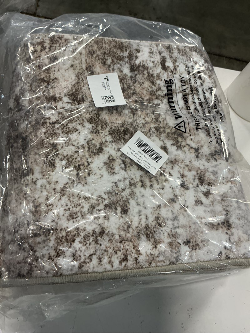 Condition photo showing Good Condition for YOUFORTONG Washable Runner Rug 2x12: Soft Thin Hallway Runners Modern Abstract Kitchen Rugs Non-Slip Rubber Backing Entryway Carpet Stain Resistant Non Shedding Floor Decor Mat(Black/Grey/White, 2X12) 2' x 12' (Rectangular) Black/Grey/White