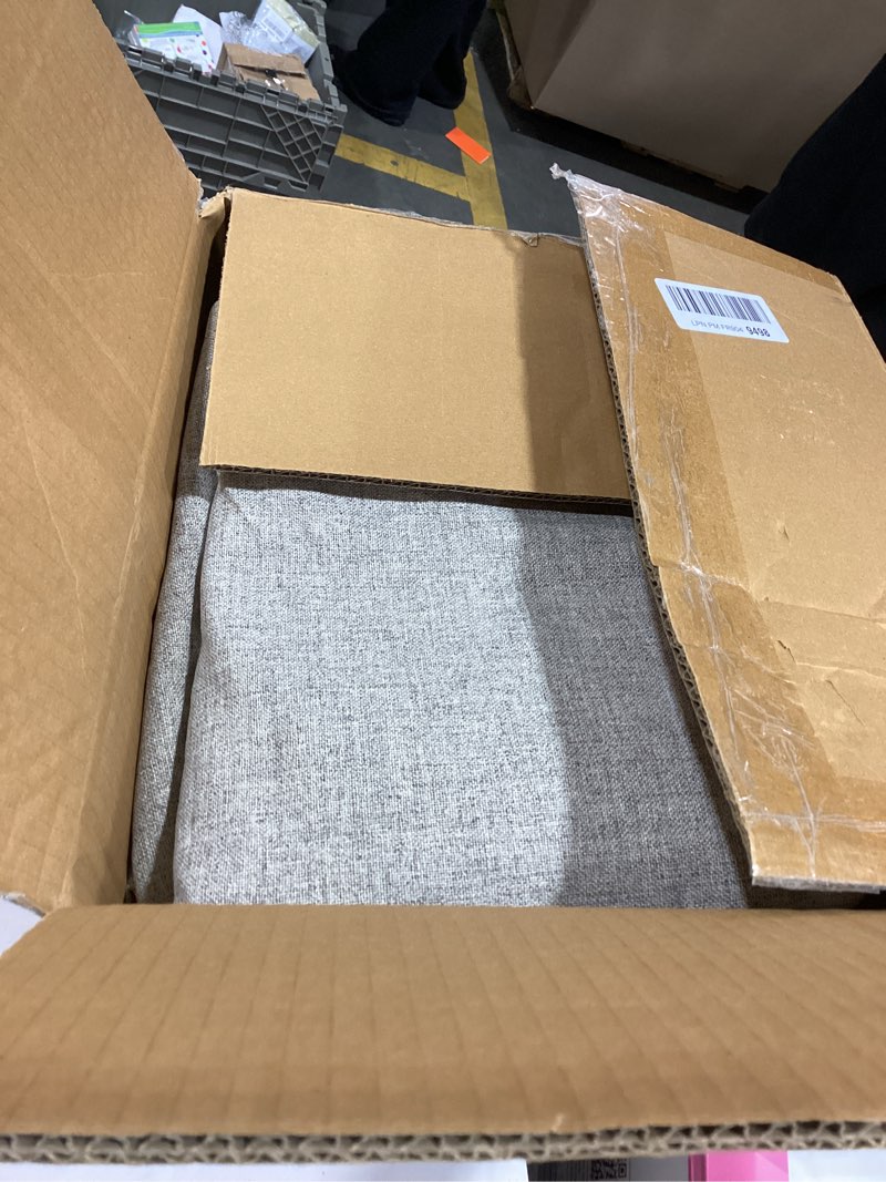 Condition photo showing As Is for Joydeco Blackout Curtains for Bedroom - 108 Inch Linen Drapes 2 Panels Set, Thermal Insulated Room Darkening Curtains, Linen Textured for Living Room, Rod Pocket & Back Tabs Linen 52"W x 108"L (Pack of 2)