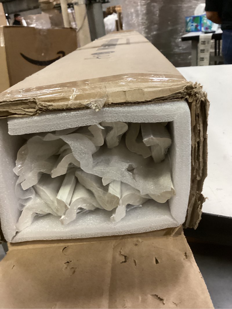 Condition photo showing Good Condition for art3d pre-cut wall molding set of 6 pcs, ready-to-assemble wainscoting panels for interior wall décor living room bedroom accent wall - installed with glue, 3 top 3 bottom white: style 2