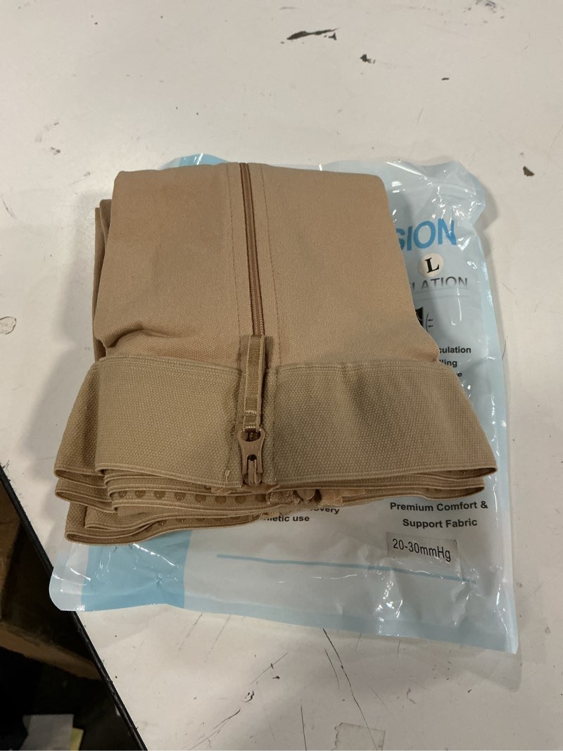 Condition photo showing Good Condition for (Size L)Wegitcs Easy On/Off Zipper Thigh High Compression Socks 20-30mmHg, Closed Toe Firm Support Stockings