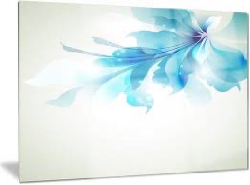 Blue Abstract Flowers-Floral Metal Wall Art