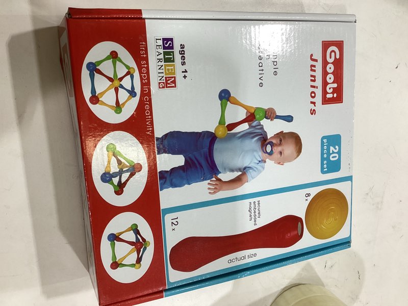 Condition photo showing Good Condition for Goobi 20 Piece Construction Set Large Building Blocks Developmental Play Sticks STEM Learning Vibrant Colors Creativity Imagination 3D Puzzle Educational Toys for 1 Year Old Toddlers Preschool