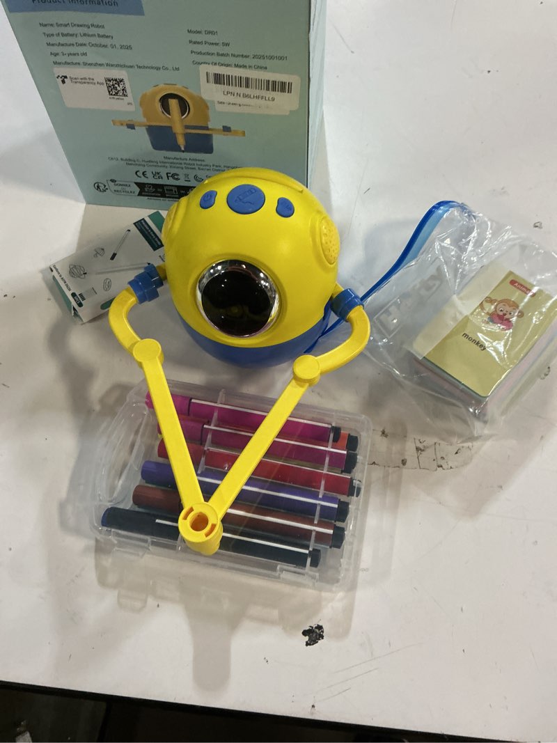 Condition photo showing Good Condition for drawing robot for kids with camera recognition, interactive educational drawing machine with 150 cards, montessori painting learning toys for ages 3+, birthday for boys girls (yellow)