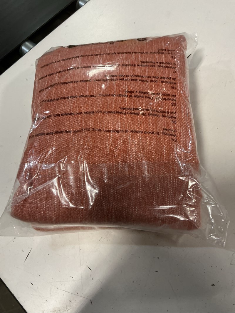Condition photo showing Good Condition for mysky home 90 inch burnt orange curtains for living room, sliding door patio drapes for doorways soft semi sheer light filtering window decor back tab & rod pocket, 50" width x 90" length, 2 panels 50"w x 90"l (pack of 2) burnt orange