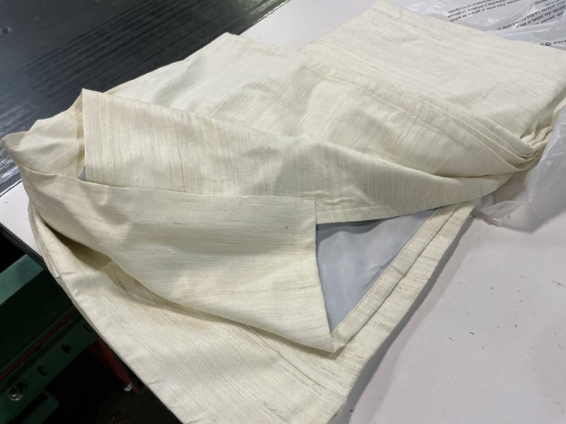 Condition photo showing As Is for raw silk curtain - single panel 48”x96” 