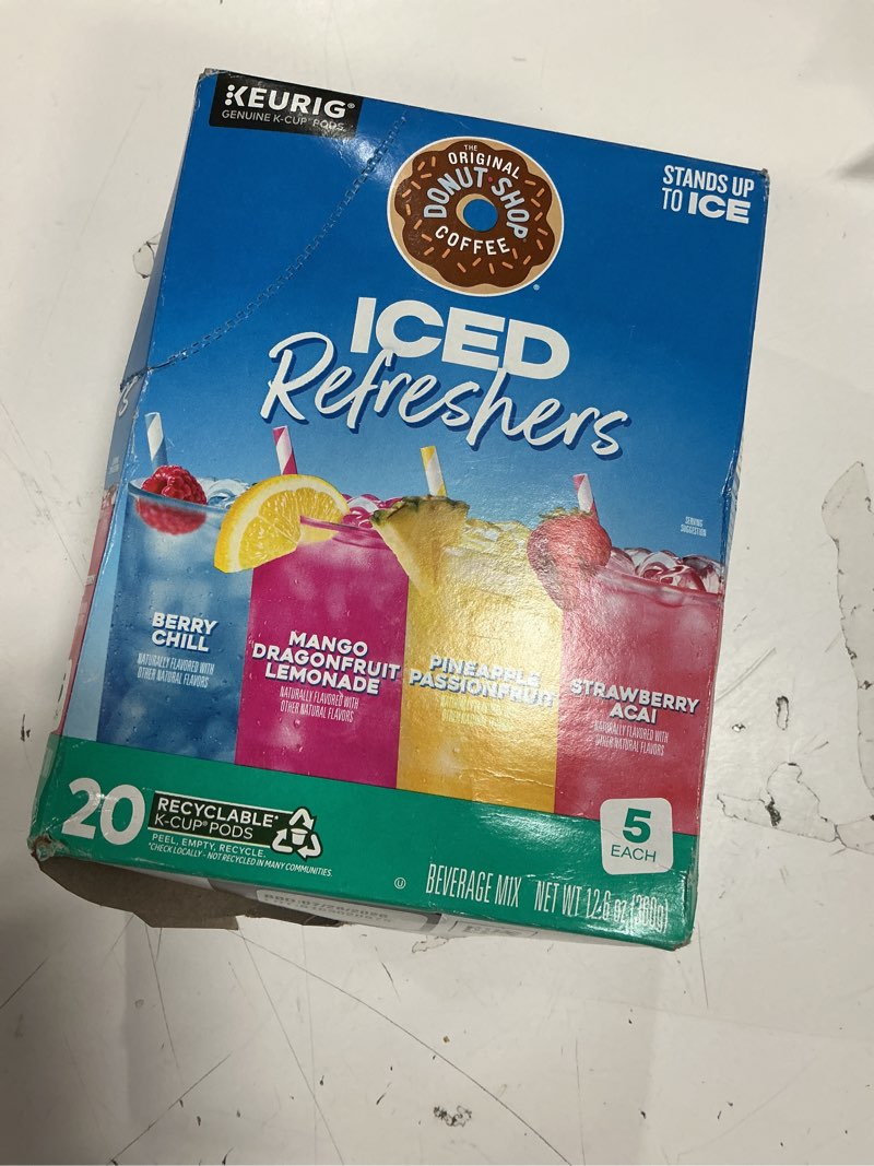 Condition photo showing New/Like New for BBD/07/28/2026)The Original Donut Shop, Iced Refreshers, Keurig Single Serve K-Cup Pod Variety Pack, Strawberry Aca
