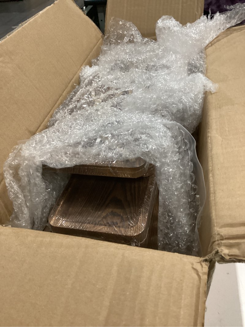 Condition photo showing Good Condition for Wooden 3 Tier Swing Cupcake Stand with Serving Platter 20x30 Foldable Ladder Stand Dessert Display Cake Snack Fruit Bread Centerpieces for Party, Birthday, Wedding, Baby Shower(Dark Walnut)