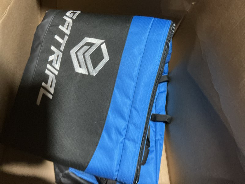 Condition photo showing As Is for padded ski bag for air travel, fully single ski travel bags with adjustable shoulder strap, waterproof and durable ski bag 170cm 185cm blue 170cm