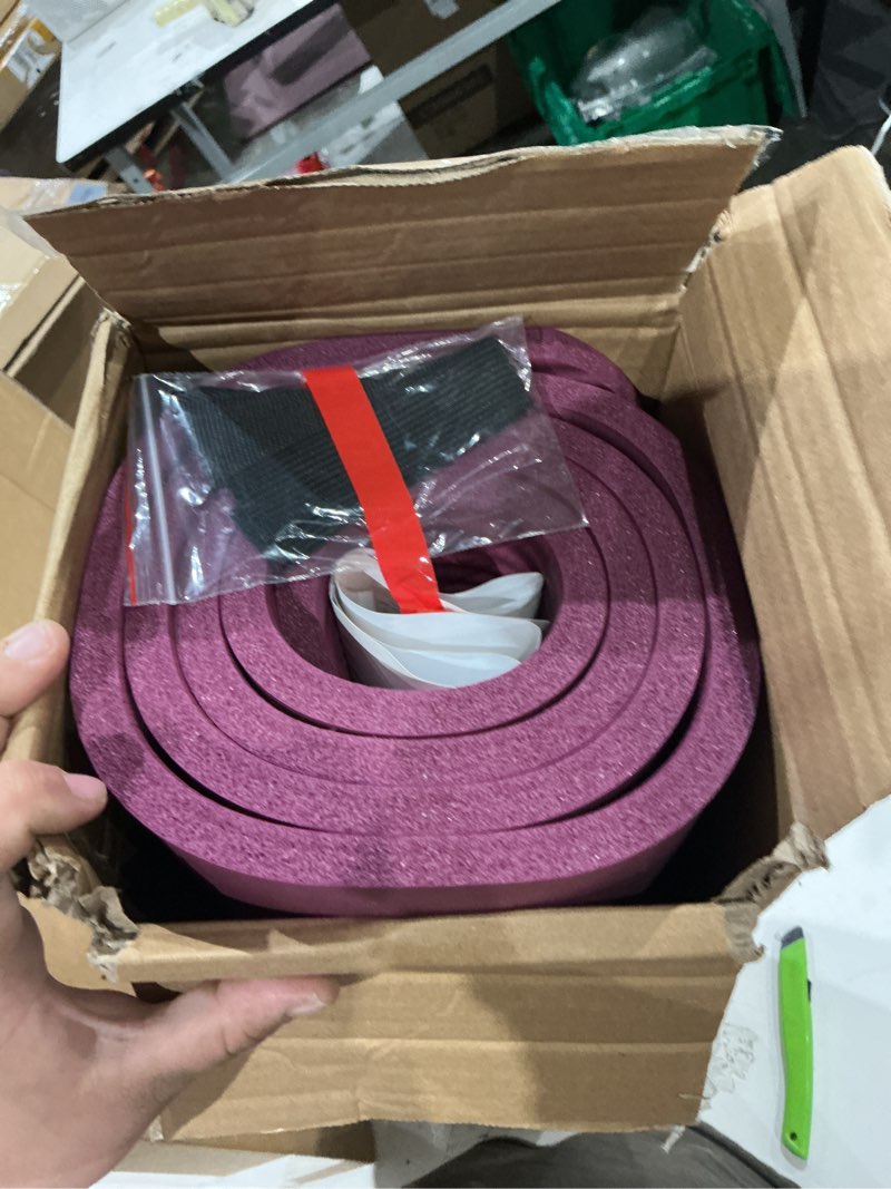 Condition photo showing Good Condition for retrospec solana yoga mat thick 1/2in non-slip workout mat with nylon strap - 72x24in exercise mat for pilates, stretching & fitness - bpa free, easy clean boysenberry 1/2 inch