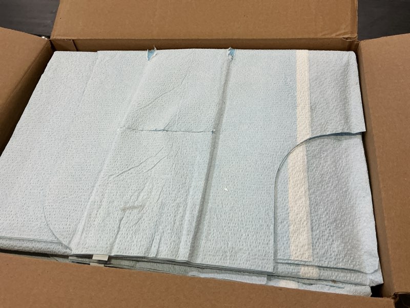 Condition photo showing Good Condition for avalon 813 patient gowns, blue (pack of 50) ? tissue/poly/tissue ? open-back, waist-tie, short-sleeve medical gowns ? disposable exam gowns ? standard size 30” x 42” ? latex-free medical supplies blue gown