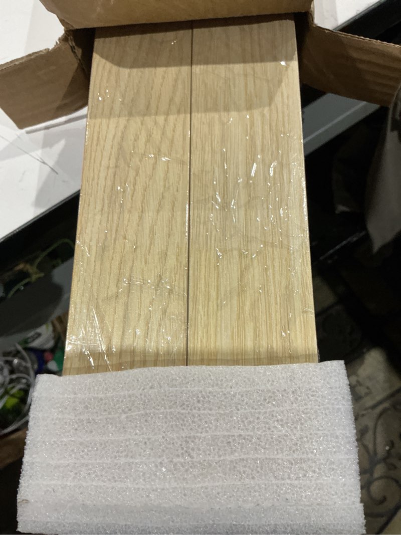 Condition photo showing Good Condition for floating frame for 36x48 canvas paintings, 1.5" deep diy floater frames for modern abstract sunset still life wall art, neutral home gallery show exhibition decor (natural) 36x48" natural woodgrain