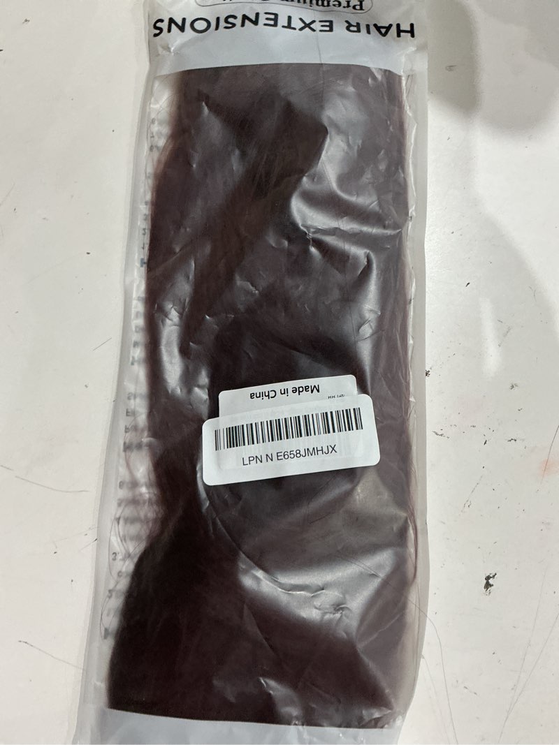 Condition photo showing Good Condition for sarla burgundy straight invisible wire hair extensions long synthetic hairpieces for women adjustable transparent headband no clip 22 inch wine red