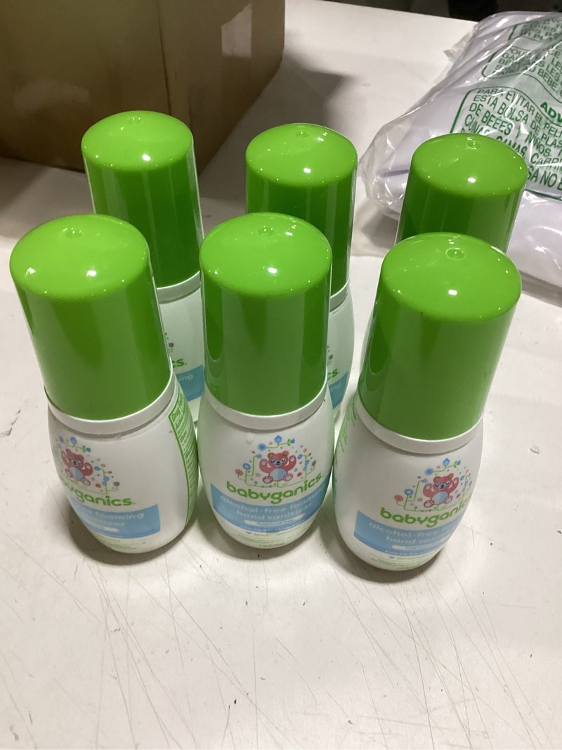 Condition photo showing Good Condition for Babyganics Foaming Pump Hand Sanitizer, Alcohol Free, Travel Size, Fragrance Free, Kills 99.9% of Common Bacteria, Moisturizing, 1.69oz (Pack of 6)