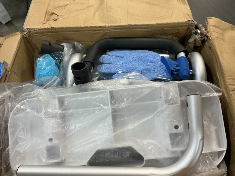 Condition photo showing Good Condition for Sliding Shower Chair for Inside Shower & Bathtub, 500lb Heavy Duty Adjustable Height Transfer Bench, Shower Bench Seat for Elderly Disabled & Seniors, Tub Transfer Bench with Quick-Dry Seat Sliding Shower Chair with Arms and Back