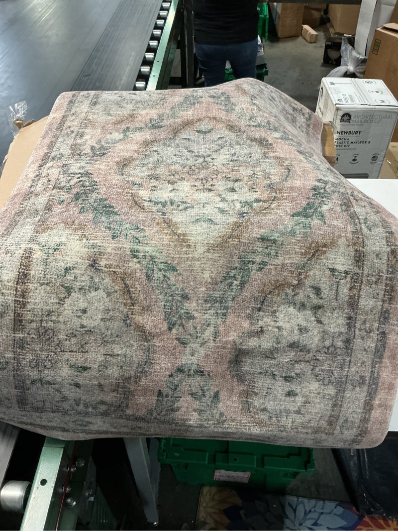 Condition photo showing Good Condition for loloi rifle paper co. courtyard collection cou-02 blush 2'-3" x 3'-9" accent rug feat. cloudpile blush 2'3" x 3'9" (rectangular)