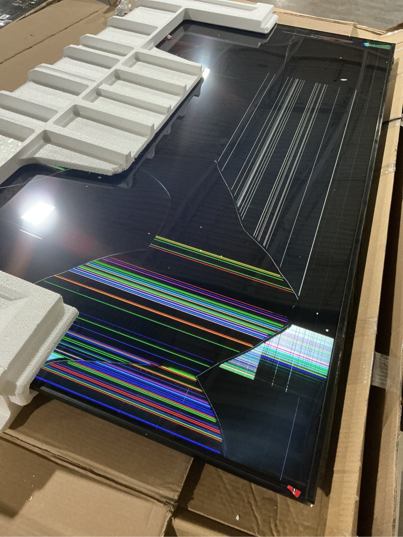 Condition photo showing As Is for screen damaged samsung 75-inch class qled q7f series samsung vision ai smart tv (2025 model, 75q7f) quantum hdr, object tracking sound lite, q4 ai gen1 processor, 4k upscaling, gaming hub, alexa built-in