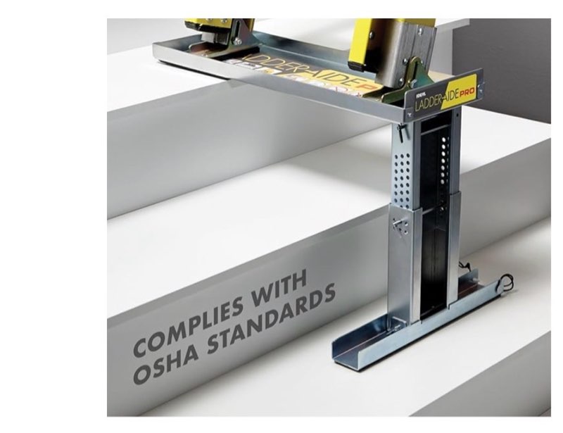 ideal security foldable ladder-aide pro: fits steps 4.921" to 7.875" high, ladder extender, accessor