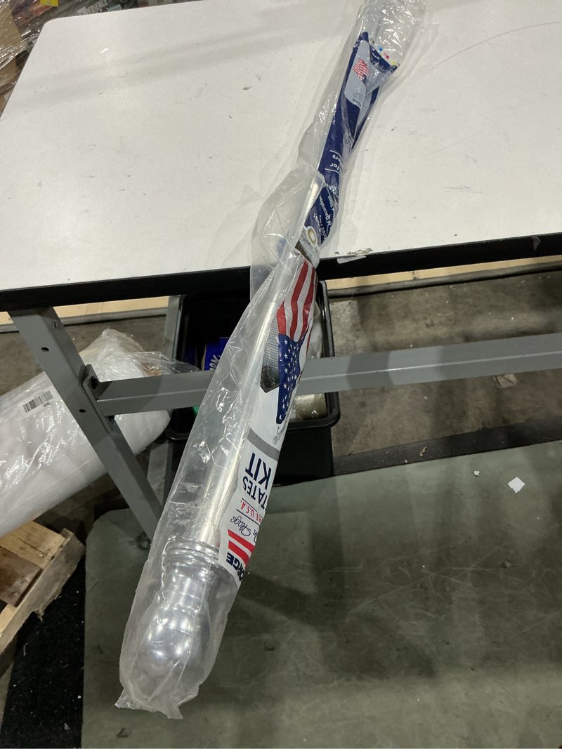 Condition photo showing As Is for valley forge 3x5ft. nylon us flag kit with 6ft. 1.25in. aluminum pole and aluminum bracket