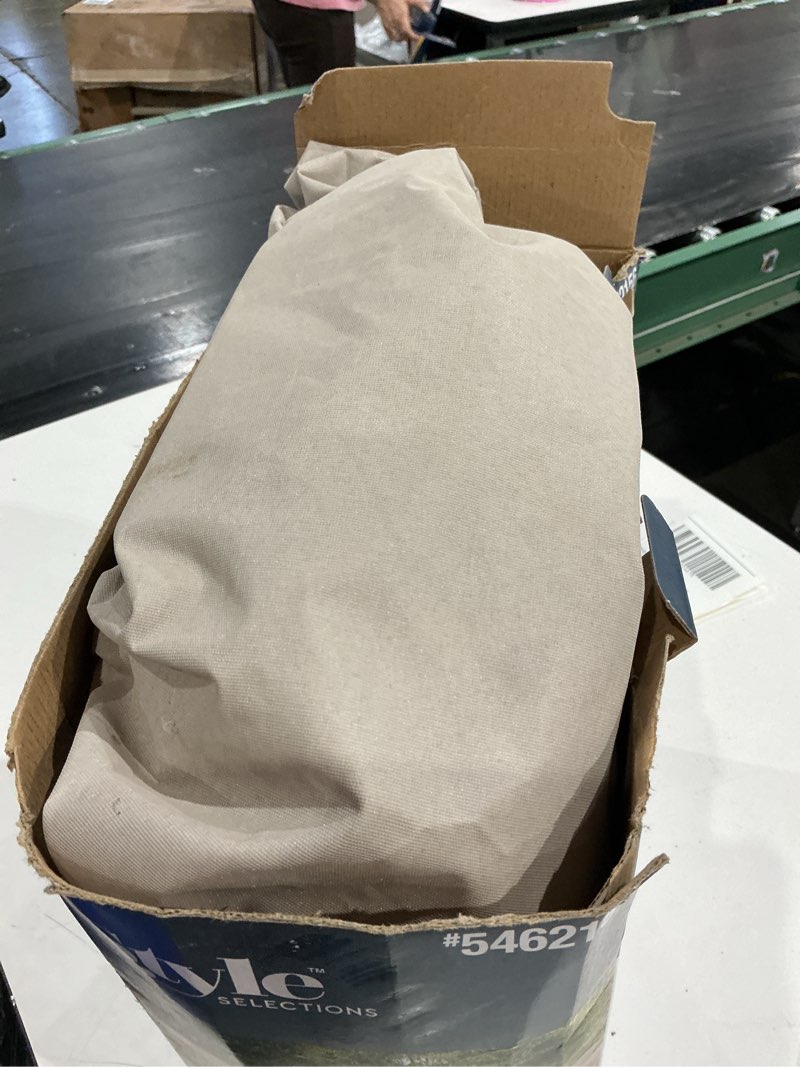 Condition photo showing As Is for style selections tan polyester patio furniture cover for conversation set